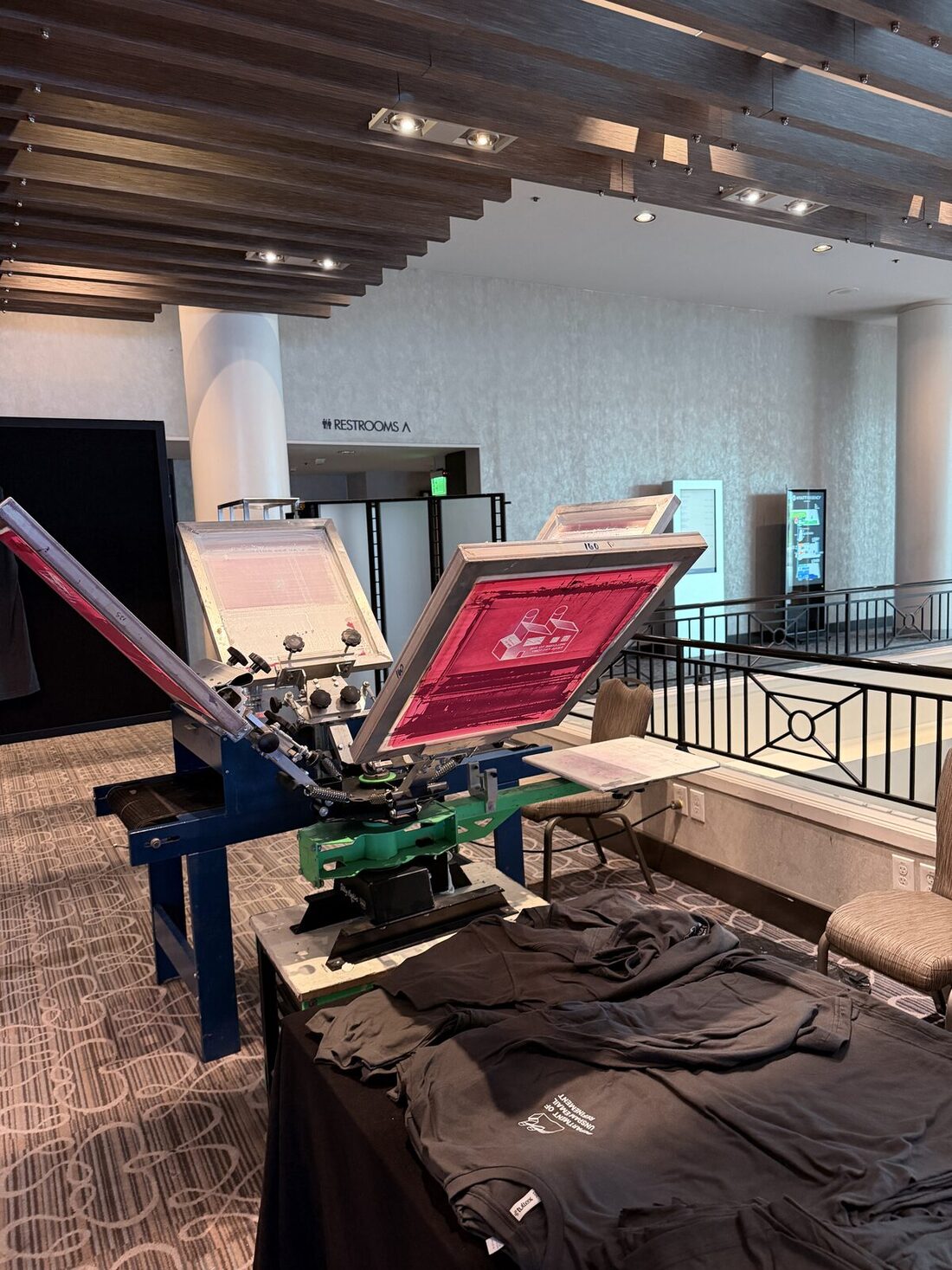 Merch Troop live printing — custom merch, made on site